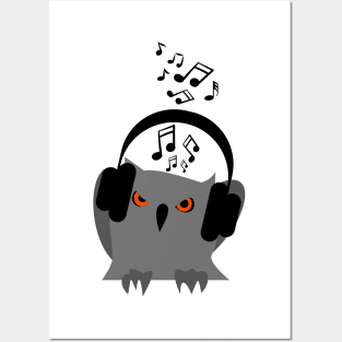 Angry owl music funny design Posters and Art